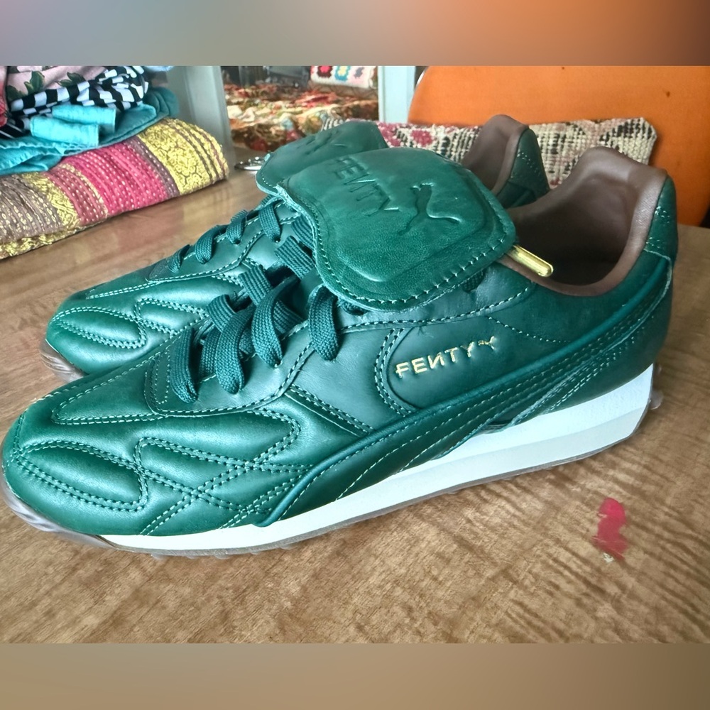 Puma Fenti x Avanti L Dark Myrtle Quilted Leather NWOT W 8.5, EUR 39, UK 6